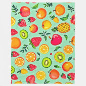 Sommerfrüchte Nahtloses Design Fleecedecke (Vorderseite)