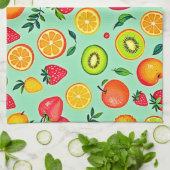 Sommerfrüchte Nahtloses Design Geschirrtuch (Gefaltet)
