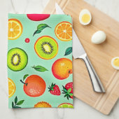 Sommerfrüchte Nahtloses Design Geschirrtuch (Viertel Falte)