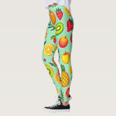 Sommerfrüchte Nahtloses Design Leggings (Links)