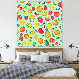 Sommerfrüchte Nahtloses Design Leinwanddruck