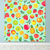 Sommerfrüchte Nahtloses Design Leinwanddruck (Insitu (Holzboden))