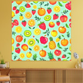 Sommerfrüchte Nahtloses Design Leinwanddruck (Insitu (Wohnzimmer))