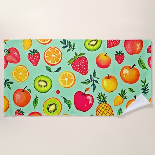 Sommerfrüchte Nahtloses Design Strandtuch (Vorderseite)