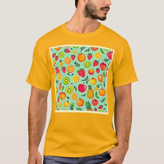 Sommerfrüchte Nahtloses Design T-Shirt (Vorderseite)