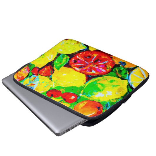 "Sommerfrüchte" Niedliche Kunst. Jetzt kaufen Laptopschutzhülle (Vorne Knopf)