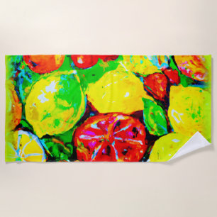"Sommerfrüchte" Niedliche Kunst. Jetzt kaufen Strandtuch