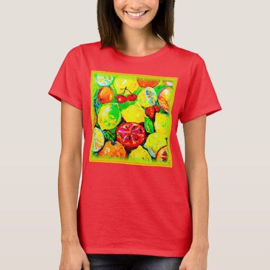 "Sommerfrüchte" Niedliche Kunst. Jetzt kaufen T-Shirt (Vorderseite)