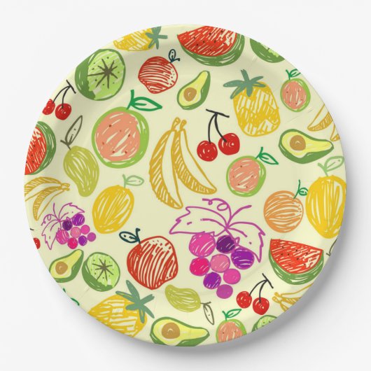 Sommerfrüchte Pappteller (Vorderseite)