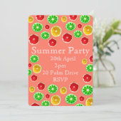 Sommerfrüchte Picknickgarten Party Feier Einladung (Stehend Vorderseite)