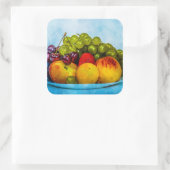 Sommerfrüchte Quadratischer Aufkleber (Tasche)