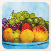 Sommerfrüchte Rechteckiger Pappuntersetzer (Vorderseite)