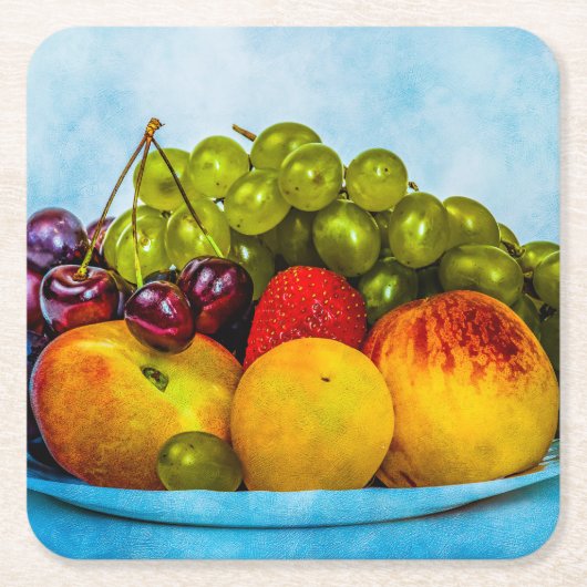 Sommerfrüchte Rechteckiger Pappuntersetzer (Vorderseite)