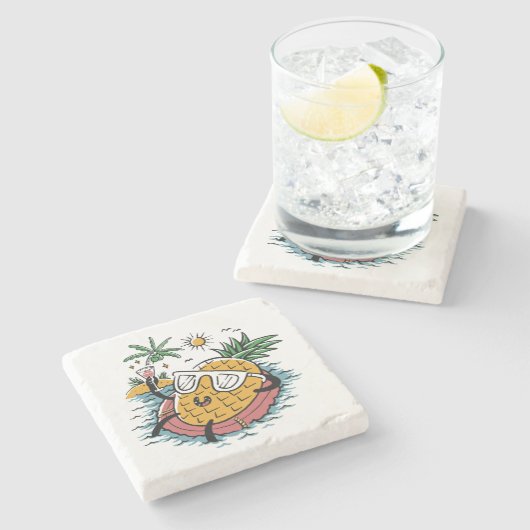 Sommerfrüchte Steinuntersetzer (Seitenansicht)