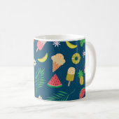 Sommerfrüchte und Eiscreme Muster Kaffeetasse (VorderseiteRechts)