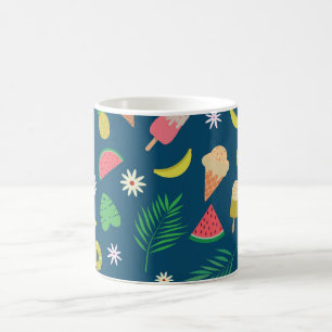 Sommerfrüchte und Eiscreme Muster Kaffeetasse