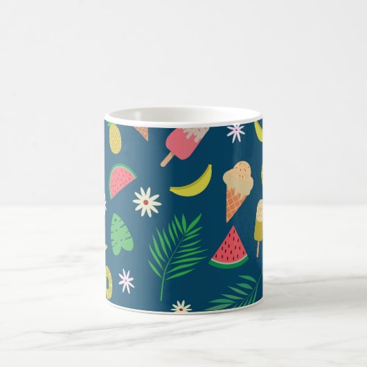 Sommerfrüchte und Eiscreme Muster Kaffeetasse (Mittel)