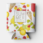Sommerfrüchte und Eiscreme-Spaß Dosenkühler (Vorderseite)