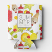 Sommerfrüchte und Eiscreme-Spaß Dosenkühler (Rückseite)