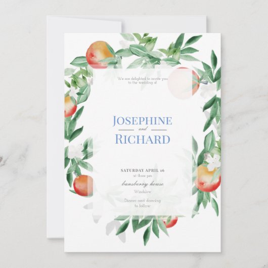 Sommerfruchtgrenze, Hochzeitseinladung Einladung (Vorderseite)