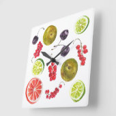 Sommerfruchtuhr. Quadratische Wanduhr (Winkel)