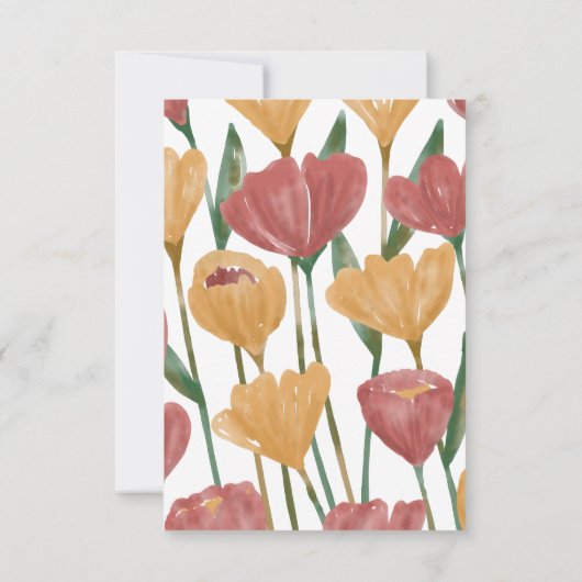 Sommerfrühlingssommer Rote Flora Botanische Hochze RSVP Karte (Rückseite)