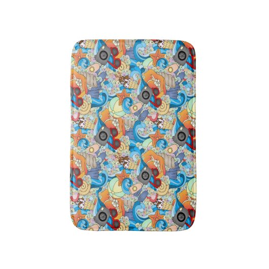 Sommerfußmuster Badematte (Vorderseite Vertikal)