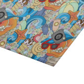 Sommerfußmuster Schneidebrett (Ecke)