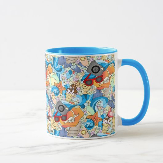 Sommerfußmuster Tasse (Rechts)