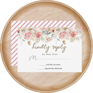 Sommergarten Aquarell Blumen Hochzeit RSVP Karte