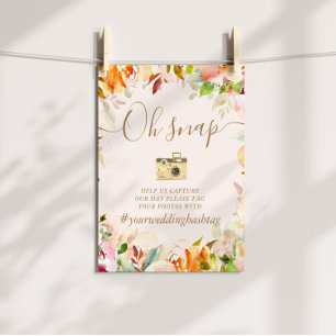 Sommergarten Aquarellblume Hashtag Zeichen Poster