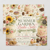 Sommergarten-Backverkaufsdesign Einladung (Vorne/Hinten)