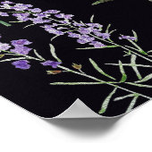 Sommergarten Blume schwarz Hintergrund Poster (Ecke)