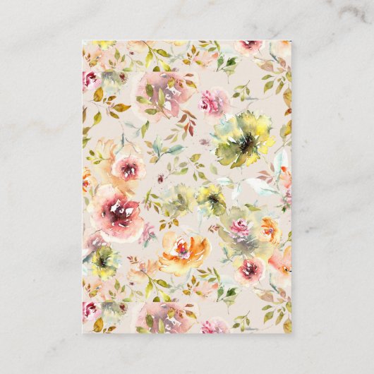 Sommergarten Blumenzettel Begleitkarte (Rückseite)