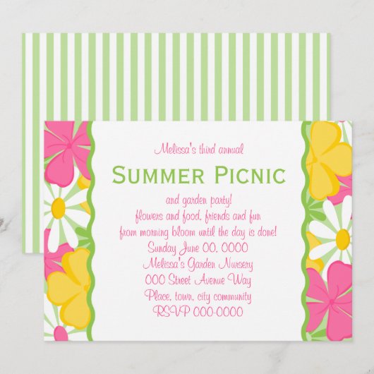 Sommergarten Einladung (Vorne/Hinten)