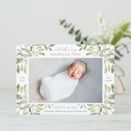 Sommergarten | Foto Birth Ankündigung (Stehend Vorderseite)