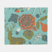 Sommergarten Hirsch Nahtlose Illustration. Fleecedecke (Vorderseite (Horizontal))