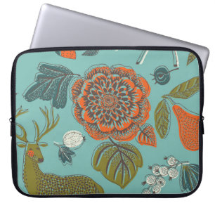 Sommergarten Hirsch Nahtlose Illustration. Laptopschutzhülle