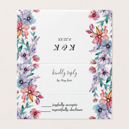 Sommergarten Hochzeit der Wasserfarben (Außenseite Aufgefaltet)