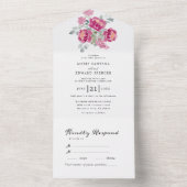 Sommergarten Hochzeit der Wasserfarben All In One Einladung (Innen Boden)