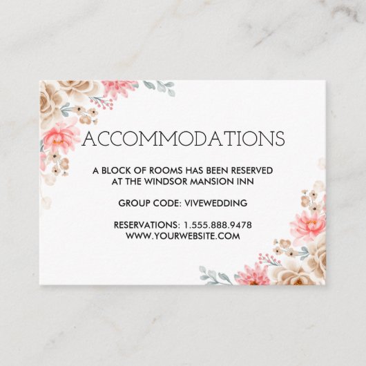 Sommergarten Hochzeit der Wasserfarben Begleitkarte (Vorderseite)