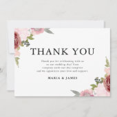 Sommergarten Hochzeit der Wasserfarben Dankeskarte (Vorderseite)