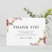 Sommergarten Hochzeit der Wasserfarben Dankeskarte (Stehend Vorderseite)