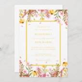 Sommergarten Hochzeit der Wasserfarben Einladung (Vorne/Hinten)