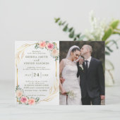 Sommergarten Hochzeit der Wasserfarben Einladung (Stehend Vorderseite)