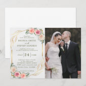 Sommergarten Hochzeit der Wasserfarben Einladung (Vorne/Hinten)