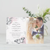 Sommergarten Hochzeit der Wasserfarben Einladung (Stehend Vorderseite)