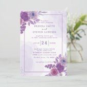 Sommergarten Hochzeit der Wasserfarben Einladung (Stehend Vorderseite)