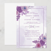 Sommergarten Hochzeit der Wasserfarben Einladung (Vorne/Hinten)