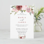 Sommergarten Hochzeit der Wasserfarben Einladung (Stehend Vorderseite)